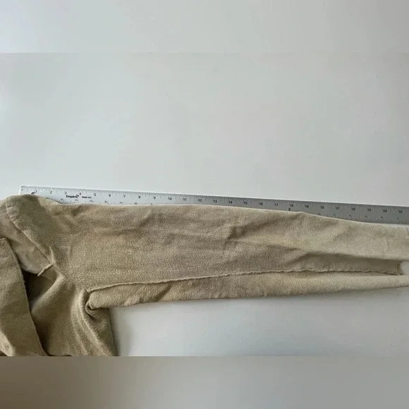 Vintage Blue Asphalt Tan 100% leather Open Front Long Coat Size M - Picture 15 of 16